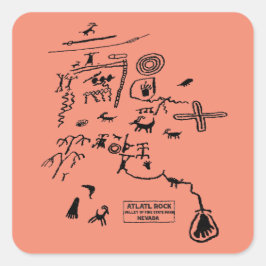 Petroglyphs at Atlatl Rock at Valley of Fire State スクエアシール