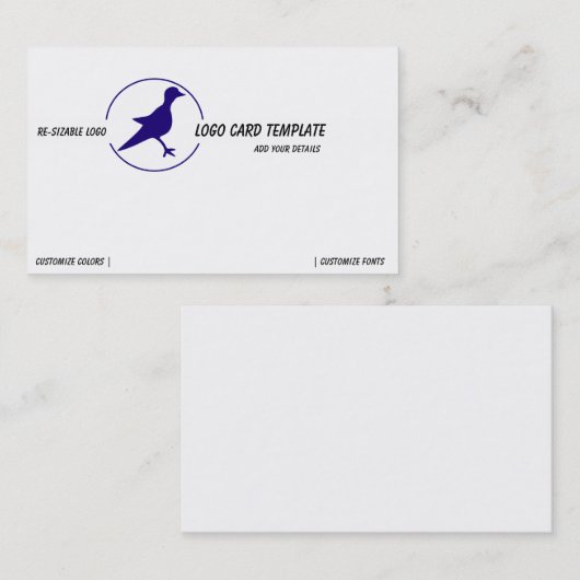 Petroglyphs Blue Birdロゴ 名刺 (正面/裏面)
