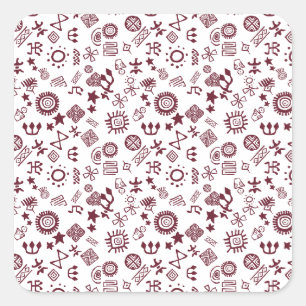 Petroglyphs Rock Art Symbols On スクエアシール