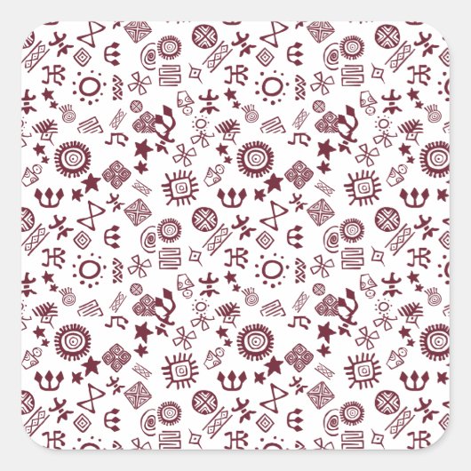 Petroglyphs Rock Art Symbols On スクエアシール (正面)