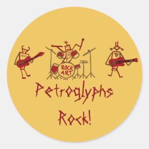 Petroglyphs Rock Bandスタンプ ラウンドシール
