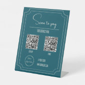 Petrol blue 2 QRコードのビジネススキャンを支払う 台座サイン (正面)