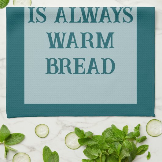 Petrol Blue - White キッチンタオル (折り畳み)