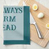 Petrol Blue - White キッチンタオル (四つ折り)