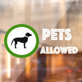 Pets Allowed Sign for Storefront Window ウィンドウサイン (シート2)