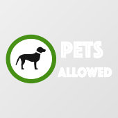 Pets Allowed Sign for Storefront Window ウィンドウサイン (シート)