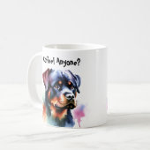 Pets Blacks Rottweiler Personalize コーヒーマグカップ (正面左)