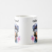 Pets Blacks Rottweiler Personalize コーヒーマグカップ (中央)