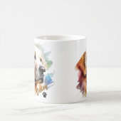 Pet's Brush Modern Cool Typography Name コーヒーマグカップ (中央)