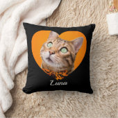 Pet's Cute Modern Typography Name and heart Photo クッション (ブランケット)