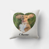 Pet's Cute Modern Typography Name and heart Photo クッション (裏面)