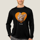 Pet's Cute Modern Typography Name and heart Photo トライブレンドＴシャツ (正面)
