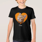Pet's Cute Modern Typography Name and heart Photo トライブレンドTシャツ (正面)