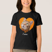 Pet's Cute Modern Typography Name and heart Photo トライブレンドＴシャツ (正面)