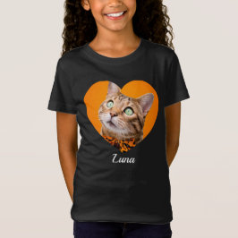 Pet's Cute Modern Typography Name and heart Photo Tシャツ