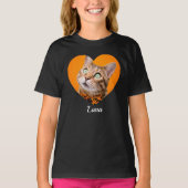 Pet's Cute Modern Typography Name and heart Photo Tシャツ (正面)