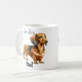 Pets Dachshund Browns 'Tea Time'  Personalize コーヒーマグカップ (正面左)