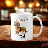 Pets Dachshund Browns 'Tea Time'  Personalize コーヒーマグカップ