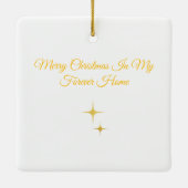 Pet's First Christmas In Forever Home Modern セラミックオーナメント (裏面)