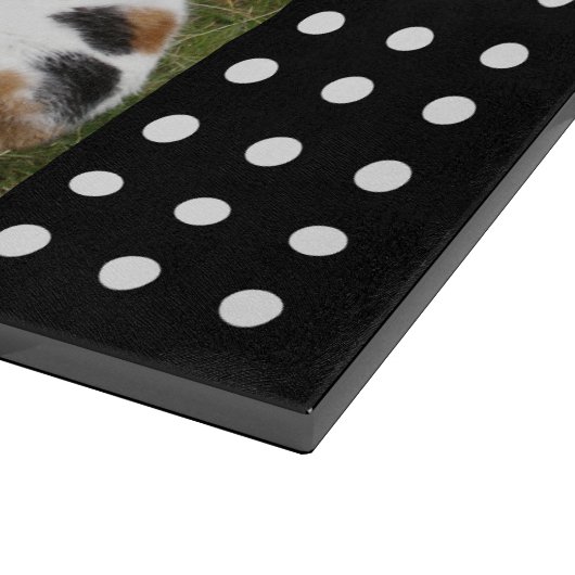 Pets Forever白黒フォトグラス カッティングボード (角)
