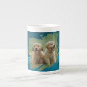 pets name elegant typography & photo ボーンチャイナマグカップ (正面)