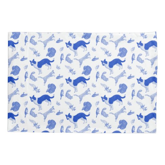 Pets on Parade Pillow Case (Blue)  枕カバー (裏面)