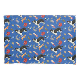 Pets on Parade Pillow Case (on Blue)  枕カバー