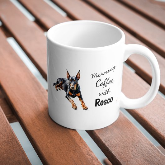 Pets Photo Doberman Coffee Black Personalize マグカップ