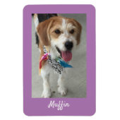 Pet's Photo or Child's Photo & Name, Lavender マグネット (縦)