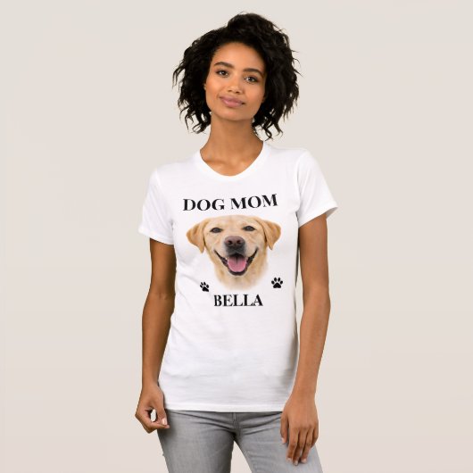 Pet's Simple Modern Cool Custom Dog Name and Photo Tシャツ (正面フル)