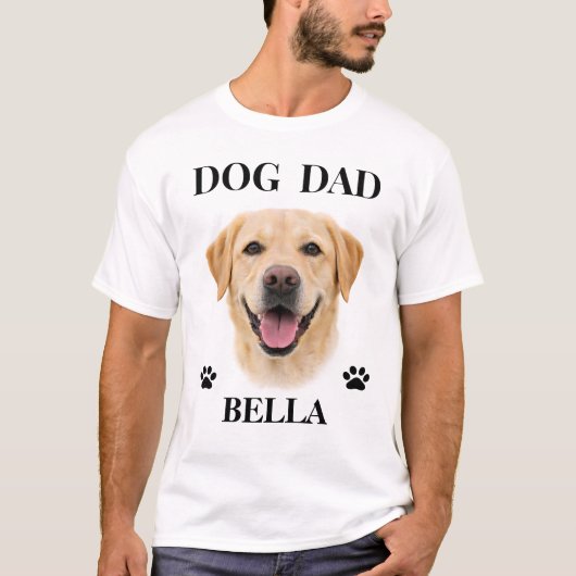 Pet's Simple Modern Cool Custom Dog Name and Photo Tシャツ (正面)