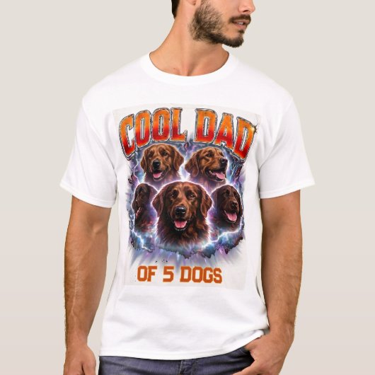Pet's Simple Modern Cool Custom Dog Number & Photo Tシャツ (正面)