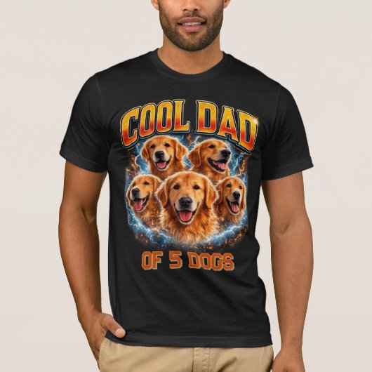 Pet's Simple Modern Cool Custom Dog Number & Photo Tシャツ (正面)
