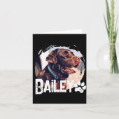 Pets Simple Modern Cool Nge Name And Photo カード (正面)