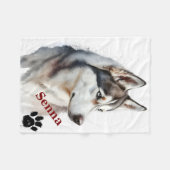 Pet's Simple Modern Cool Typography Name フリースブランケット (正面(横))