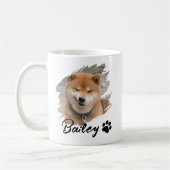 Pet's Simple Modern Cool Typography Name and Photo コーヒーマグカップ (左)