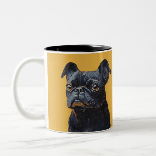 Pet's Simple Modern Cool Typography Name and Photo ツートーンマグカップ (左)