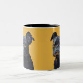 Pet's Simple Modern Cool Typography Name and Photo ツートーンマグカップ (中央)