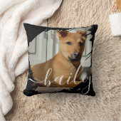 Pet's Simple Modern Elegant Chic Name and Photo クッション (ブランケット)