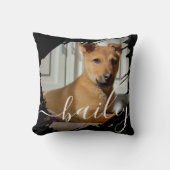 Pet's Simple Modern Elegant Chic Name and Photo クッション (正面)