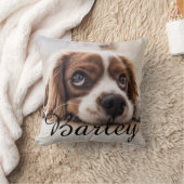 Pet's Simple Modern Elegant Chic Name and Photo  クッション (ブランケット)