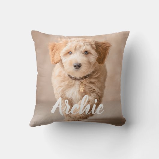Pet's Simple Modern Name and Photo クッション (裏面)