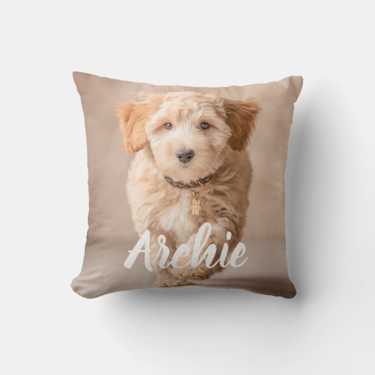 Pet's Simple Modern Name and Photo クッション (正面)