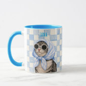 Pet's Simple Modern Name and Photo マグカップ (左)