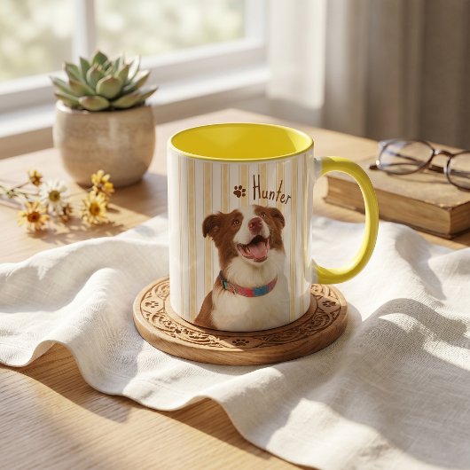 Pet's Simple Modern Name and Photo マグカップ