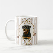 Pet's Simple Modern Name and Photo Mug コーヒーマグカップ (左)