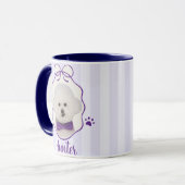 Pet's Simple Modern Name and Photo Mug マグカップ (正面左)