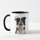 Pet's Simple Modern Name and Photo Mug マグカップ (左)