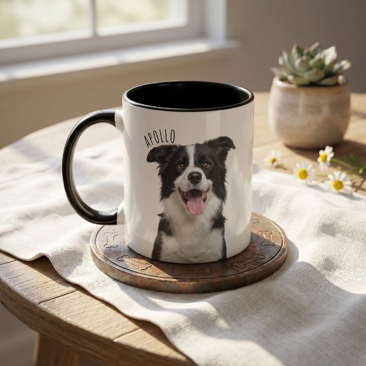 Pet's Simple Modern Name and Photo Mug マグカップ