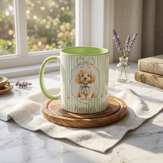 Pet's Simple Modern Name and Photo Mug マグカップ